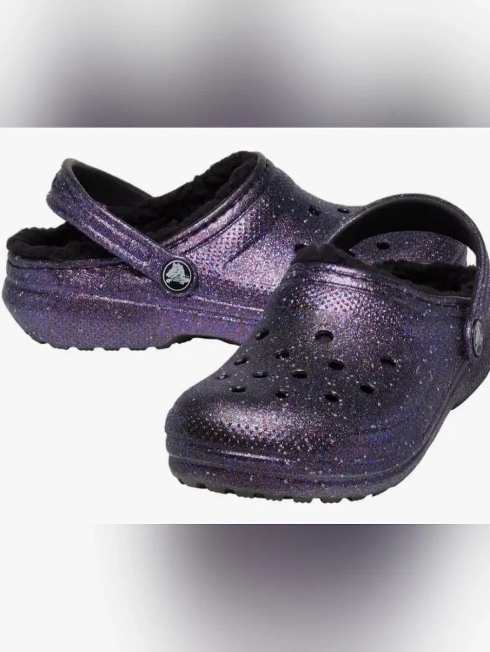 NEW! Crocs Little Kids Space Clog with Black Strap Sz 6